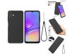 Samsung Galaxy A06 Silikone Mobilcover med Håndrem - Sort