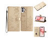 iPhone 16 Pung Etui - Sommerfugle & Blomstermotiv - Guld