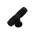 Riftlet / Børstet T Greb - 5cm-Sort