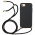 Silikone Cover med Snor til iPhone 7 / 8 / SE (2020) - Sort