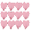 12 stk. Små Hjerte Knage i Børstet Stål-Pink