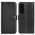 Samsung Galaxy S23 FE 5G Sleek Læder Flip Cover med Magnetisk Lukning-Sort