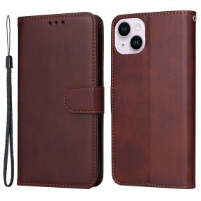 iPhone 15 Plus Flip Cover med kortholder - Brun