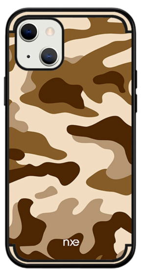 Camouflage Silikone Cover til iPhone 13-Brun