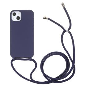 Silikone Cover med Snor til iPhone 13 Mini-Mørkeblå