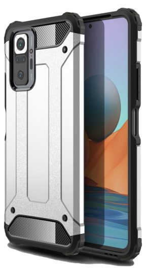 Armor TPU Cover til Xiaomi Redmi Note 10 Pro-Sølv