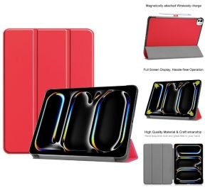 Rødt iPad Pro 11 (2024) cover set forfra