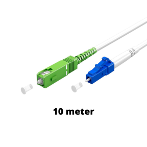 Fiberkabel 9/125 OS2 (SC-APC / LC-UPC) Simplex i Hvid-10 meter