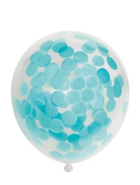 6 stk Konfetti Ballon - 30 cm-Lyseblå