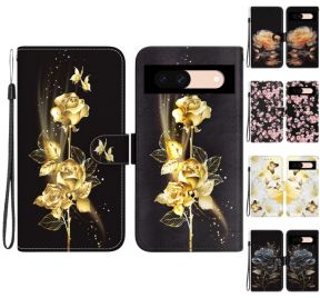 Sort Rose Design Cover til Google Pixel 8a forfra