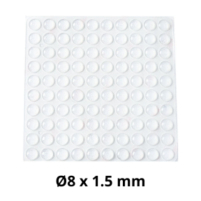 100 stk. Anslagsdæmpere - Gennemsigtig-Ø8 x 1.5 mm