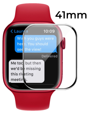 3D Curved Skærmbeskyttelse / Hærdet Beskyttelsesglas til Apple Watch 7 / 8 / 9 -41 mm