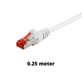 Netværkskabel LSZH Cat 6 S/FTP i Hvid-0.25 meter