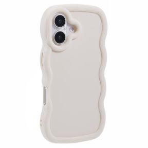 Wavy iPhone 17 Cover i Silikone med Bølget Kant - Hvid