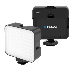 Mini LED videolys til foto & video - 3W, 49 LED, koldskofod og 1/4" gevind (AA-batterier)