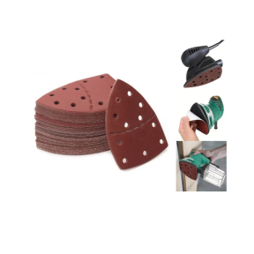 160 stk. Trekantet Sandpapir Slibepakke med 11 Huller - Korn 40, 80, 120 & 240