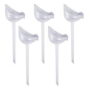 5 stk. Fugleformet Selvvandingsglas til Planter – 90 ml