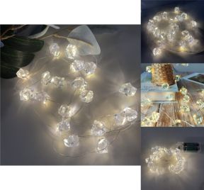 LED lyskæde med 10 krystalsten