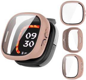 Pink beskyttelsescover til Fitbit Ace LTE set forfra