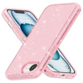 iPhone 16e Sparkling Silikone Cover - Lyserød