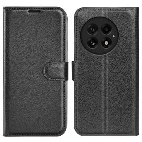 OnePlus 13 Læder Flip Cover med Magnet Luk - Sort