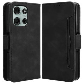 Flip Cover til Motorola Moto G75 5G Med Lommer til Kort / Mobilpung - Sort