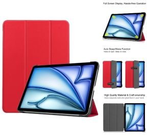 Rødt kunstlæder cover til iPad Air 11 (2024) forfra