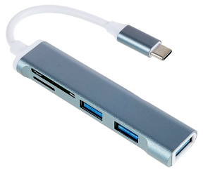 5-i-1 USB-C Hub til 3x USB + SD/TF
