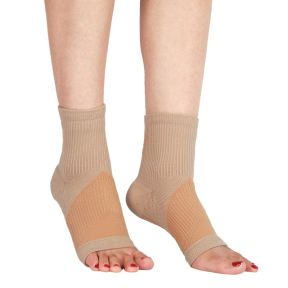 Beige Ankel Støttestrømper / Kompressionsstrømper til Lindring af Hælspore - S / M / L / XL