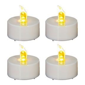 4 stk. LED Fyrfadslys i Hvid med Timer