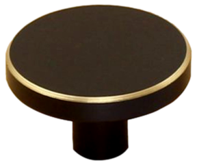 Sort og Guld Knage / Møbelknop-Ø 28 mm