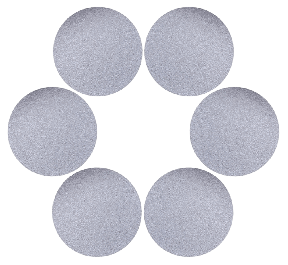 6 Stk. Coasters i PU Læder Ø 10 cm-Sølv