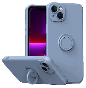 Silikone Cover med Kickstand til iPhone 14 Plus-Lyseblå