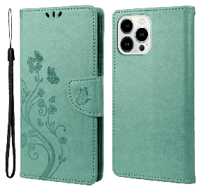 Lino Læder Flip Cover til iPhone 14 Pro Max-Grøn
