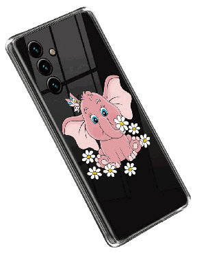 Pink Elefant Gennemsigtigt Cover til Samsung Galaxy A14 4G / 5G
