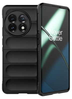 Wave Silikone Cover til Oneplus 11 5G-Sort