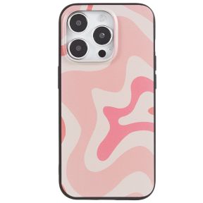 Retro Swirl Silikone Cover til iPhone 14 Pro-Lyserød