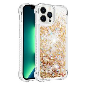 Glitter Silikone Cover til iPhone 15 Pro-Guld