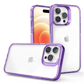 Canti Gennemsigtigt Silikone Cover til iPhone 15 Plus-Lilla
