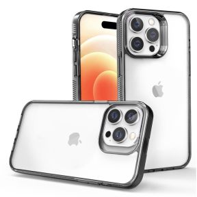 Canti Gennemsigtigt Silikone Cover til iPhone 15 Plus-Sort