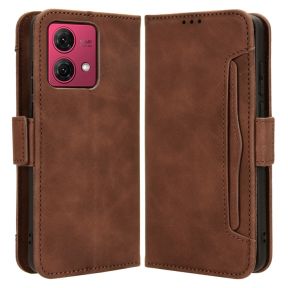 Motorola Moto G84 5G Rustik Læder Flip Cover med Kortholder-Brun