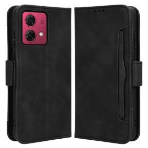 Motorola Moto G84 5G Rustik Læder Flip Cover med Kortholder-Sort