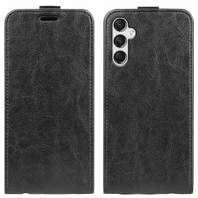 Sort Læder Cover med Vertikal Flip til Samsung Galaxy A25 5G