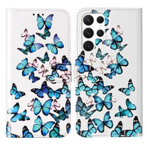 Blå Sommerfugle Flip Cover til Samsung Galaxy S24 Ultra