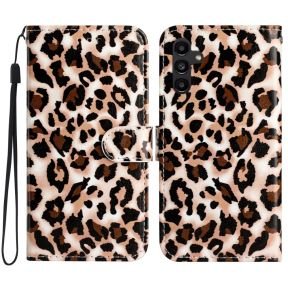 Leopard Flip Cover med Hank og Kortholder til Samsung Galaxy A05S