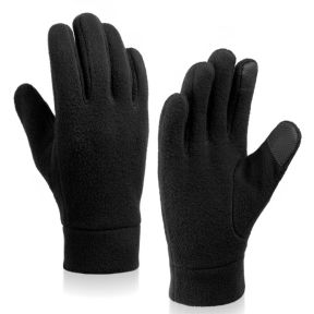 TouchTech Vinter Fleece Handsker i Sort - Unisex-Small