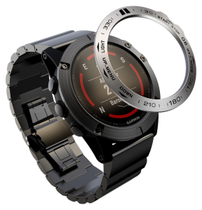 Rustfrit Stål Cover til Urkrans til Garmin Fenix 5X / 5X Plus-Sølv