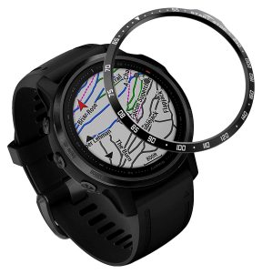 Rustfrit Stål Cover til Urkrans til Garmin Fenix 6S / 6S Pro-Sort