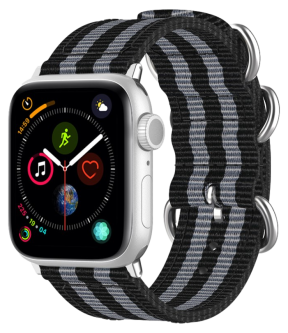 Nato Nylon Rem til Apple Watch 10 - 46mm-Sort