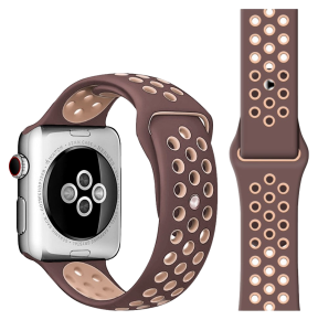 Silikone Sportsrem til Apple Watch 42 / 44 / 45mm - Brun
